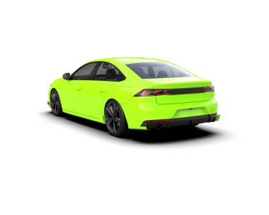 Modern araba beyaz arka planda izole edilmiş. 3d resimleme