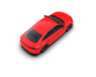 Modern araba beyaz arka planda izole edilmiş. 3d resimleme