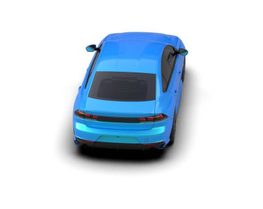 Modern araba beyaz arka planda izole edilmiş. 3d resimleme