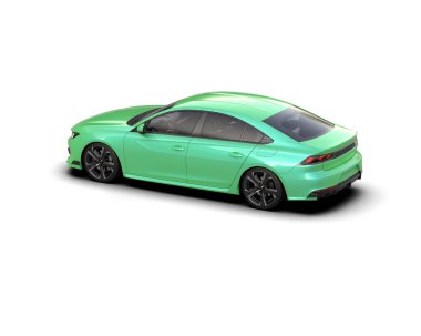 Modern araba beyaz arka planda izole edilmiş. 3d resimleme