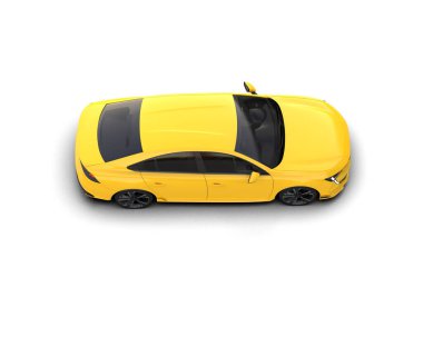 Modern araba beyaz arka planda izole edilmiş. 3d resimleme