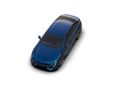 Modern araba beyaz arka planda izole edilmiş. 3d resimleme