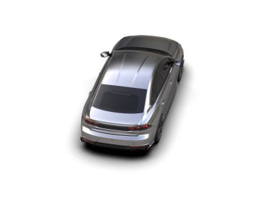 Modern araba beyaz arka planda izole edilmiş. 3d resimleme