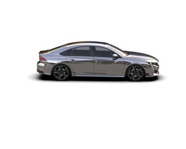 Modern araba beyaz arka planda izole edilmiş. 3d resimleme