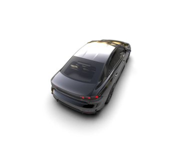 Modern araba beyaz arka planda izole edilmiş. 3d resimleme