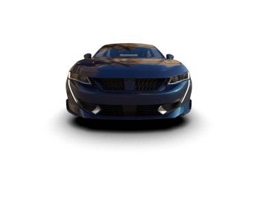 Modern araba beyaz arka planda izole edilmiş. 3d resimleme