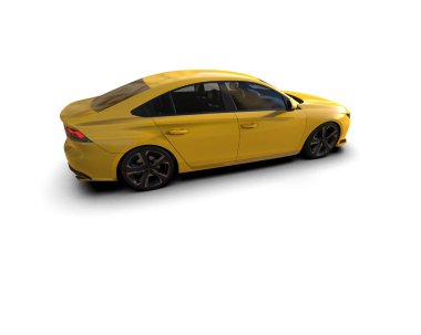 Modern araba beyaz arka planda izole edilmiş. 3d resimleme