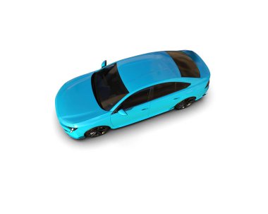 Modern araba beyaz arka planda izole edilmiş. 3d resimleme