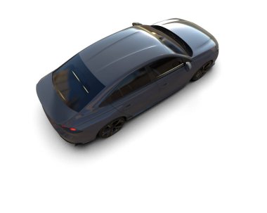 Modern araba beyaz arka planda izole edilmiş. 3d resimleme