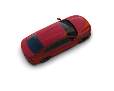 Modern araba beyaz arka planda izole edilmiş. 3d resimleme