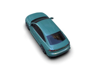 Modern araba beyaz arka planda izole edilmiş. 3d resimleme