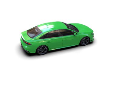 Modern araba beyaz arka planda izole edilmiş. 3d resimleme