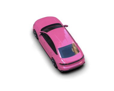 Modern araba beyaz arka planda izole edilmiş. 3d resimleme