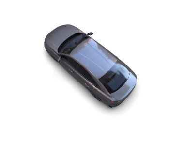Modern araba beyaz arka planda izole edilmiş. 3d resimleme