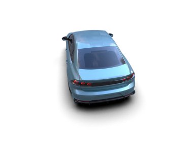 Modern araba beyaz arka planda izole edilmiş. 3d resimleme