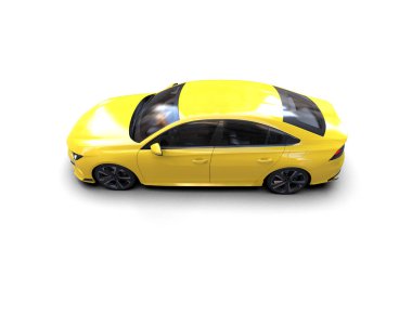 Modern araba beyaz arka planda izole edilmiş. 3d resimleme