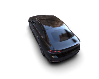 Modern araba beyaz arka planda izole edilmiş. 3d resimleme