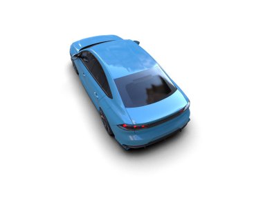 Modern araba beyaz arka planda izole edilmiş. 3d resimleme