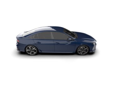 Modern araba beyaz arka planda izole edilmiş. 3d resimleme