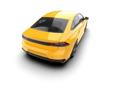 Modern araba beyaz arka planda izole edilmiş. 3d resimleme