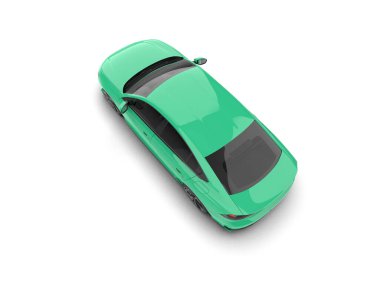 Modern araba beyaz arka planda izole edilmiş. 3d resimleme