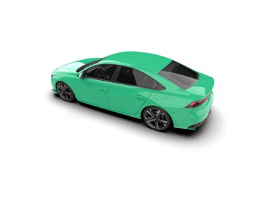 Modern araba beyaz arka planda izole edilmiş. 3d resimleme