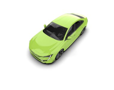 Modern araba beyaz arka planda izole edilmiş. 3d resimleme