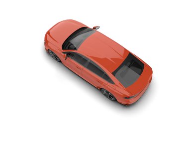 Modern araba beyaz arka planda izole edilmiş. 3d resimleme