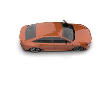 Modern araba beyaz arka planda izole edilmiş. 3d resimleme