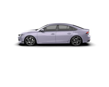 Modern araba beyaz arka planda izole edilmiş. 3d resimleme