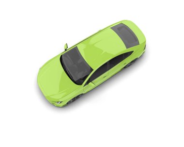 Modern araba beyaz arka planda izole edilmiş. 3d resimleme