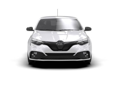 Modern araba beyaz arka planda izole edilmiş. 3d resimleme