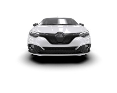 Modern araba beyaz arka planda izole edilmiş. 3d resimleme