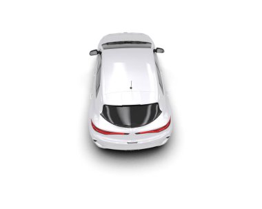 Modern araba beyaz arka planda izole edilmiş. 3d resimleme