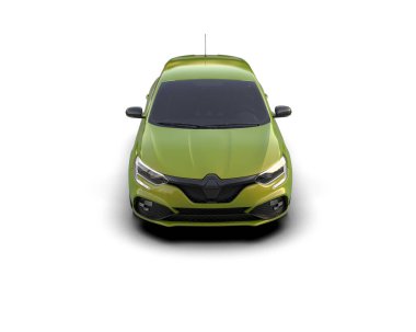 Modern araba beyaz arka planda izole edilmiş. 3d resimleme