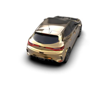 Modern araba beyaz arka planda izole edilmiş. 3d resimleme