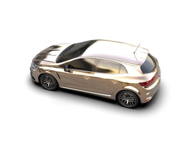 Modern araba beyaz arka planda izole edilmiş. 3d resimleme