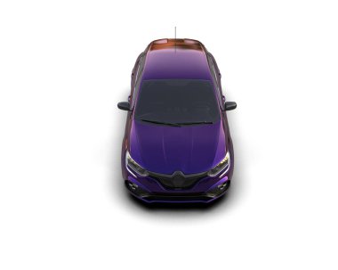 Modern araba beyaz arka planda izole edilmiş. 3d resimleme