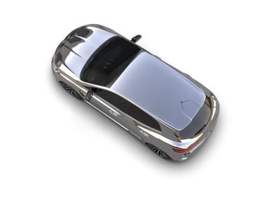 Modern araba beyaz arka planda izole edilmiş. 3d resimleme