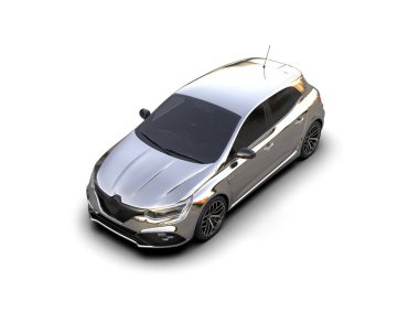 Modern araba beyaz arka planda izole edilmiş. 3d resimleme