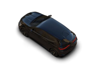 Modern araba beyaz arka planda izole edilmiş. 3d resimleme