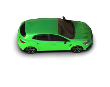 Modern araba beyaz arka planda izole edilmiş. 3d resimleme