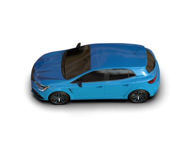 Modern araba beyaz arka planda izole edilmiş. 3d resimleme