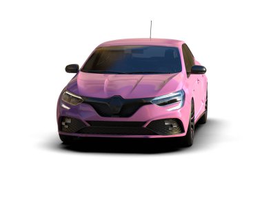 Modern araba beyaz arka planda izole edilmiş. 3d resimleme