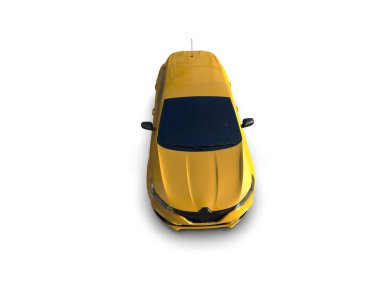Modern araba beyaz arka planda izole edilmiş. 3d resimleme