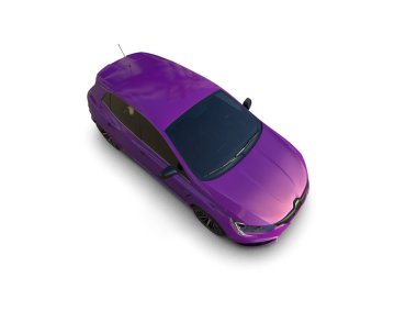 Modern araba beyaz arka planda izole edilmiş. 3d resimleme