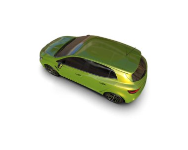 Modern araba beyaz arka planda izole edilmiş. 3d resimleme