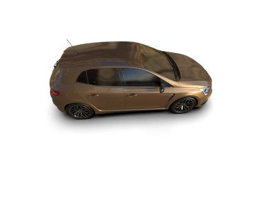 Modern araba beyaz arka planda izole edilmiş. 3d resimleme