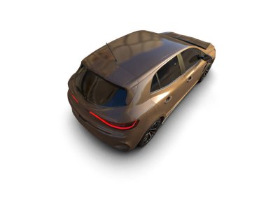 Modern araba beyaz arka planda izole edilmiş. 3d resimleme