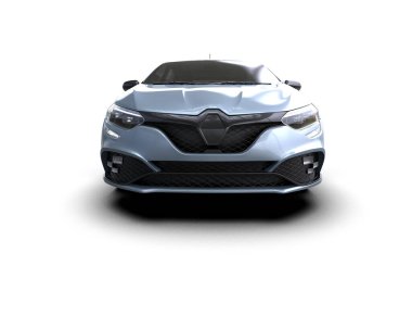 Modern araba beyaz arka planda izole edilmiş. 3d resimleme